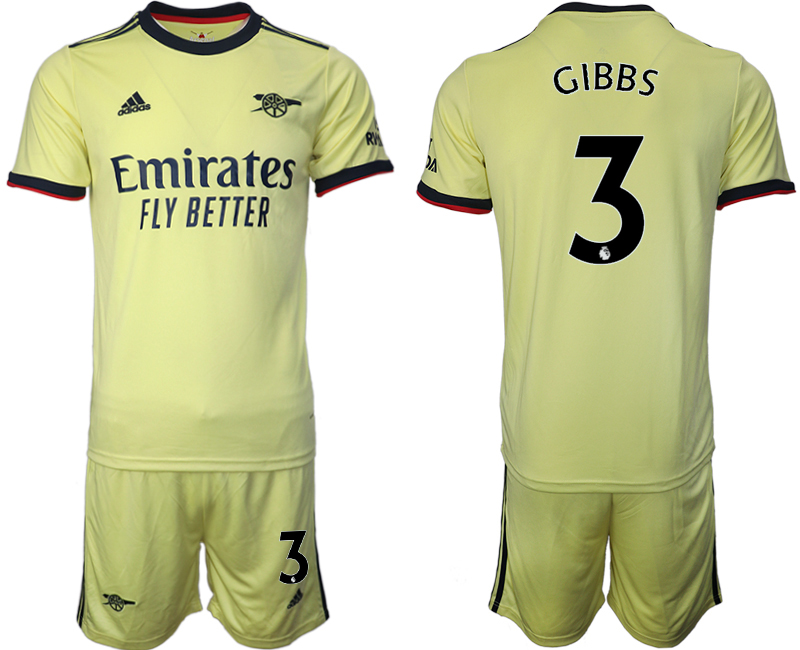Men 2021-2022 Club Arsenal away yellow #3 Soccer Jersey->arsenal jersey->Soccer Club Jersey